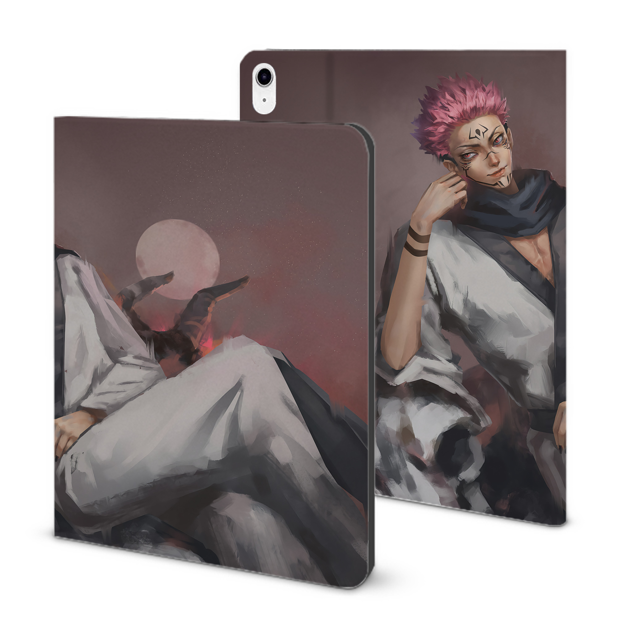 （画像用） 呪術廻戦 Jujutsu Kaisen IPad ケース ブック型 PUレザー TPU 耐衝撃 軽量 薄型 ペン収納なし 全面保護 IPad 各モデル対応